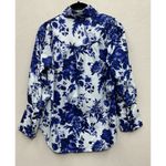 Tuckernuck  Corrigan Blouse XS Blue Floral High Collar Office Career Business Photo 1