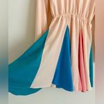 Sugarfox Colorblock Skater Style Dress Twirl Skirt Long Sleeve Size S Orange Photo 5