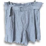 Banana Republic Linen Blend Pinstriped Belted Paperbag Waist Trouser Shorts 16 Photo 1