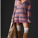 Anthropologie  Daily Practice Half Zip Tunic Sweater Dress Size Small Purple Pink Photo 13