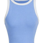 SheIn Contrast Binding Ribbed Tank Top in Blue, Size M​​ Photo 0