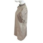 ZARA Plaid Puff-Sleeve Mini Dress Women’s Size M Smocked Neckline Brown Chic Photo 3