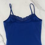 EXPRESS Y2K Vtg sexy stretch Cami tank top lace trim Blue Sz Small Dainty fairy Photo 5