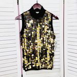 Peter Nygard Dangle Fish Scale Sequins Mock Neck Sleeveless Sweater Black PS Photo 6