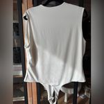 H&M  plunge vneck bodysuit thong ruched plus curve stretchy top ivory Photo 4