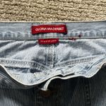 Gloria Vanderbilt  Woman's 8 Blue White Striped Skirt Frayed Hem Pockets Photo 5