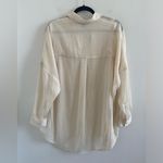 French Connection Cream Stripe Semi-Sheer Blouse Size Large New With Tag Photo 5