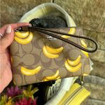 Coach Authentic Signature Coated leather BANANA zip top wristlet Photo 6