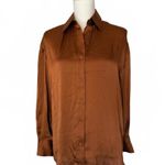 NWT Favorite Daughter Bronze/Copper Long Sleeve Button Photo 0