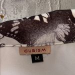 Elegant Butterfly Print Sleeveless Blouse White Size M Photo 7