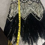 1920s Flapper Great Gatsby Charleston Sequins Beaded Fringe New Year Dress Gold Size M Photo 7