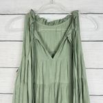 MABLE Babydoll‎ Sleeveless Tiered Mini Dress Women Size Small Cottagecore Boho Green Photo 7