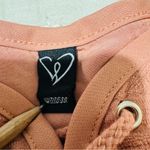 Windsor Women Coral Peasant Lace-Up Off the Shoulder Cottagecore Cropped Top L Photo 9