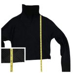 ZARA  W & B Cropped Mockneck Long Sleeve Tee - Black - Medium Photo 3