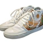 BANGS Desert Daisy Embroidered High Top Sneakers White Womens 5.5 Shoes Lace Up Photo 0
