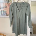 Soma  Cozy Waffle Knit Long Sleeve Sleepshirt Dress in Heather Jade Size Small Photo 2
