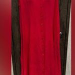 Denim‎ 24/7 Crinkle Dress Fuschia Women's Medium Sleeveless Button Front Rayon Size L Photo 0