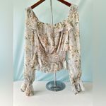 Dress Forum  Floral Blouse Peasant Over the shoulder Blouse Size S Photo 3