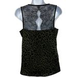 EXPRESS Army Green & Black Leopard Print Lace Trim Sleeveless Tank Top NWOT XS Photo 4