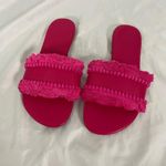Boho Coquette Tassel Bright Pink Slide Sandals EU 39 US 8.5 Photo 1