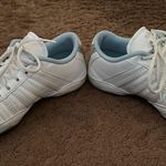 Nike Cheer sneakers white leath w/lt blue accents/suede rainbow Sz 7.5 EUC Photo 1