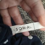 Soma Intimates Lounge Pants Navy Blue Polka Dots Elastic Wzist Pockets Size Smal Photo 4