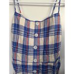 Gap  Linen-Blend Tie-Back Mini Dress Red Blue Plaid NWT XS Photo 7