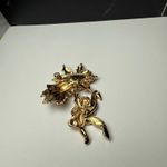 Smithsonian Avon Christmas Bells Cherub Angel Rhinestone Enamel Brooch Pin Gold Photo 6