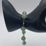 Jade Bracelet with Gold plated chain Green Photo 3