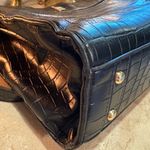 London Fog  Satchel Bag Black Brielle Croco Purse Photo 9