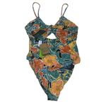 Volcom NWT $105 Juniors' Take It Easy Printed Cutout One-Piece Swimsuit L Photo 3