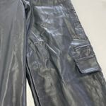 Louna Pants Womens Small Black Faux Leather Cargo Straight Leg Grunge Photo 10