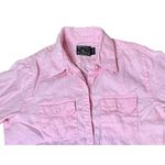 American Living  Pink Adjustable Sleeves Pockets Button Up‎ Linen Shirt LARGE Photo 3