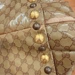 Gucci Authentic Beige Ebony GG Crystal Canvas Babouska Heart Tote Bag Large Photo 11