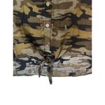 Sanctuary Green Camo Short Sleeve Front Tie Knot Button Down Shirt Women Sz S Photo 4
