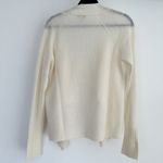 White + Warren Cashmere Sweater Cardigan Large Cream Waterfall Draped Open Front Photo 6