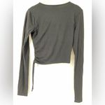 Brandy Melville  faux wrap, criss cross top, draw strings, long sleeves,‎ v-neck Photo 1