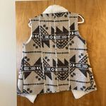 Mossimo Supply Co Faux Fur Wool Blend Southwest Beige Multicolored Vest Large Photo 4