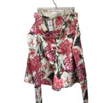 EXPRESS  Floral Satin Strapless Romper Tie Waist NWT Womens 8 Photo 2