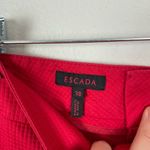 Escada Woman's Sz 38/ US 8 Red Straight Leg Mid Rise Textured Career Pants Photo 4