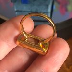 Handcrafted 18kt 925 vermeil strawberry quartz ring 8.5 Gold Photo 7