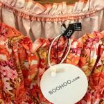 Boohoo Orange Floral Romper Size 4 Photo 6