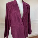 NWT QVC Denim & Co Merlot Burgundy Corduroy Blazer L Red Size L Photo 2