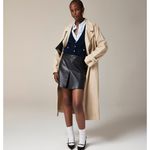 J.Crew NEW Center Pleat Mini Skirt Faux Leather Preppy Academia Green US 6 Photo 2