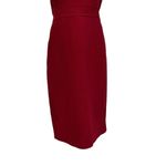 J.Crew Dress Sz 10 Red Wool Strapless Midi Zip up Classic Preppy Careerwear Photo 2