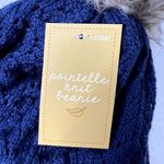 Target Navy Pointelle Knit Pom Pom Beanie Winter Hat Photo 3