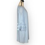 Vince Camuto Pleated Sleeve Float Shift Dress Women's 8 Sky Blue Short Length Photo 5