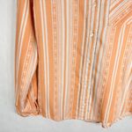 Wrangler Wrancher Shirt Small Top Orange Cream Striped Western Boho Collared 151 Photo 3