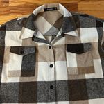 🌺 Automet Plaid Shacket Sz M Brown Size M Photo 3