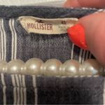 Hollister Striped Crop Top XS Flowy Ruffle Sleeves Cottage Batwing Dolman Linen Photo 6